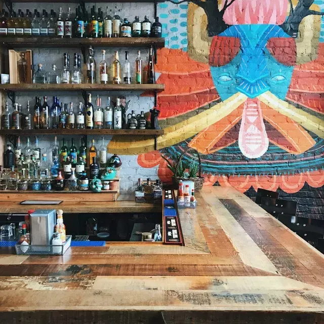 Bar with alcohol